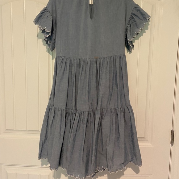 Ulla Johnson Light Blue, Cotton, Flutter-Sleeve, Tired Dress - Picture 2 of 9